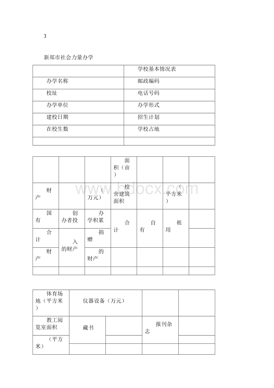 民办学校培训班申请办学模板与填写表格Word文档格式.docx_第3页