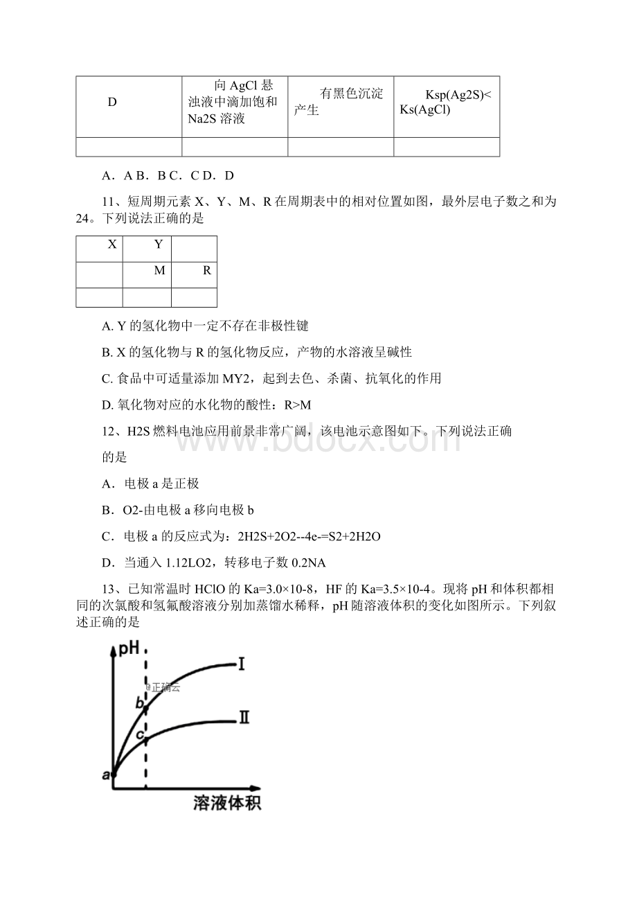 宁夏大学附属中学届高三化学第一次模拟考试试题Word下载.docx_第3页