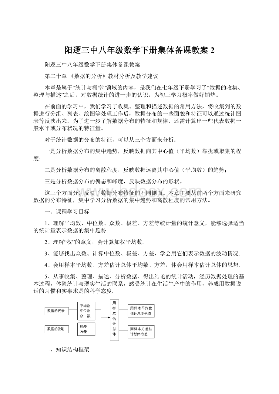 阳逻三中八年级数学下册集体备课教案2Word格式.docx