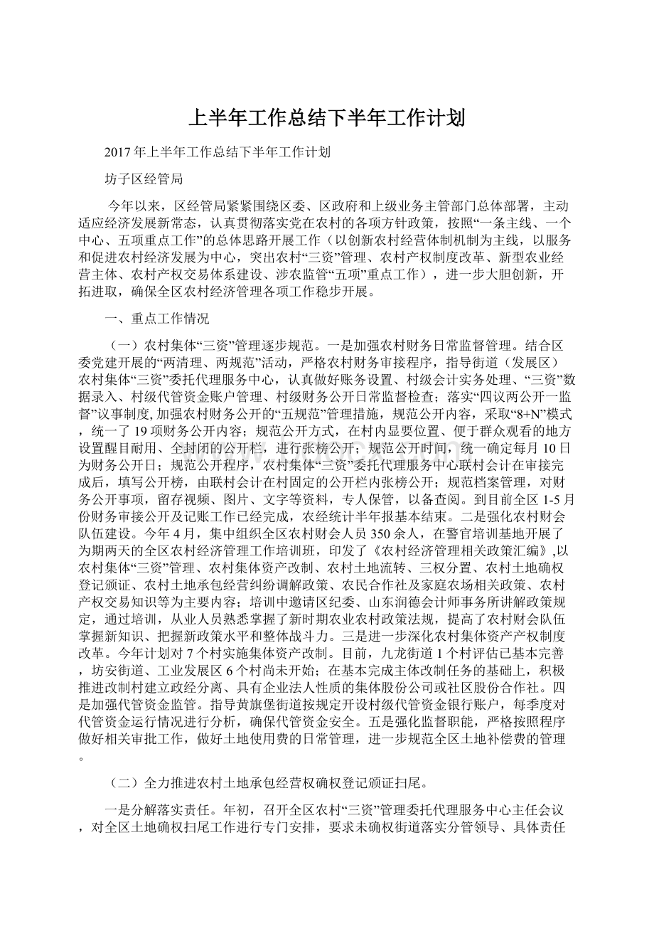 上半年工作总结下半年工作计划.docx