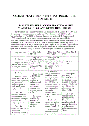 SALIENT FEATURES OF INTERNATIONAL HULL CLAUSES 01.docx