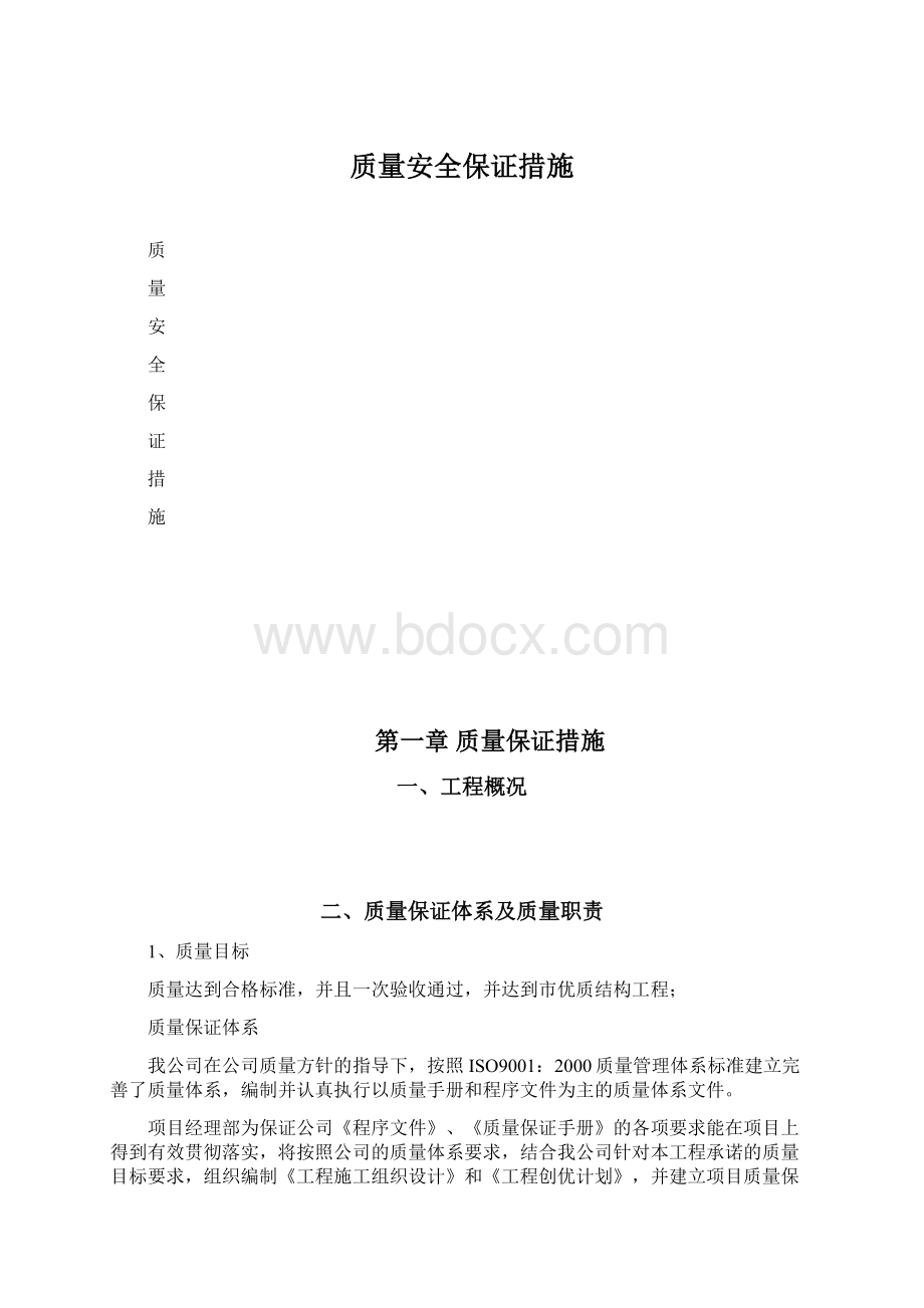 质量安全保证措施文档格式.docx