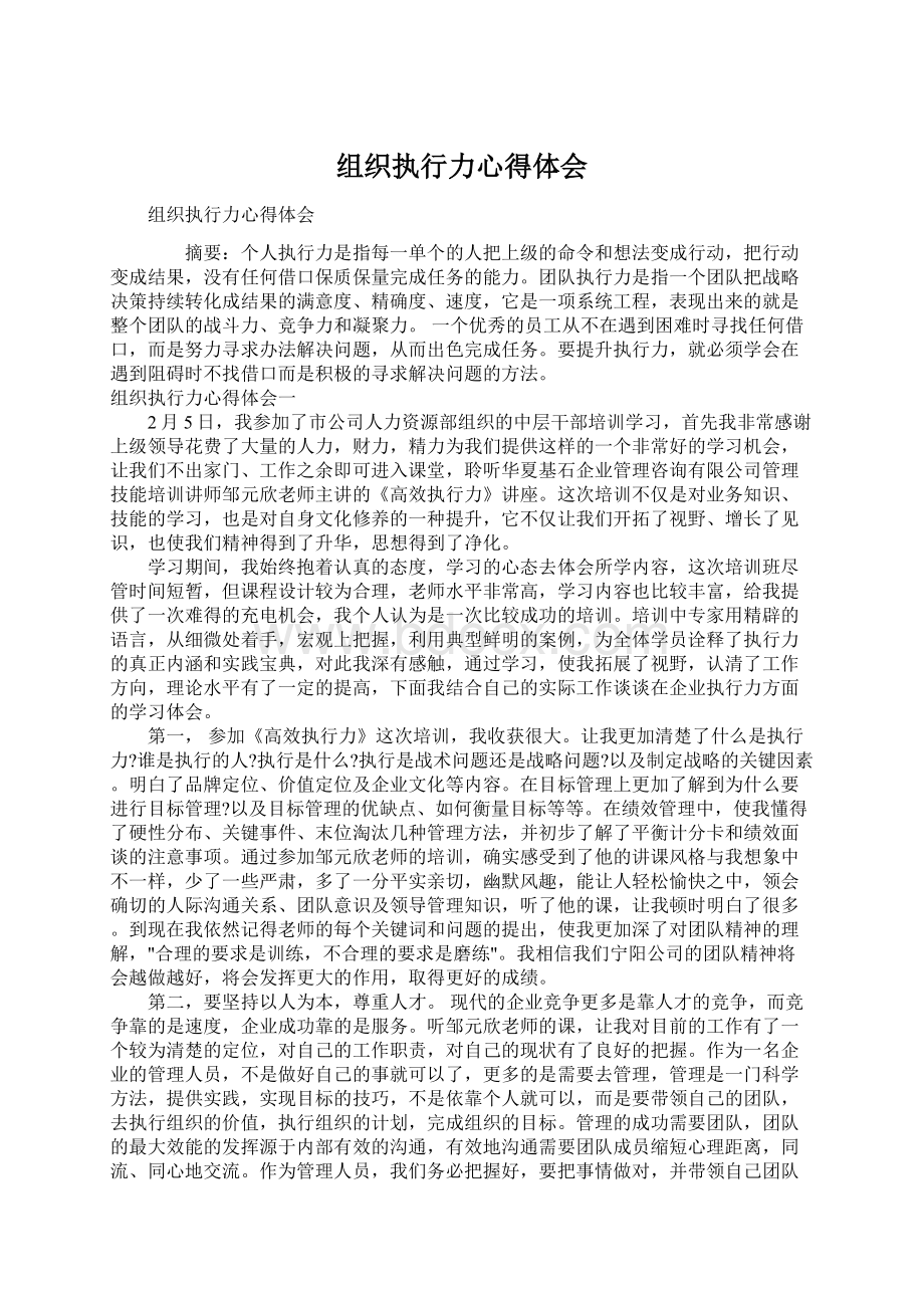 组织执行力心得体会.docx_第1页