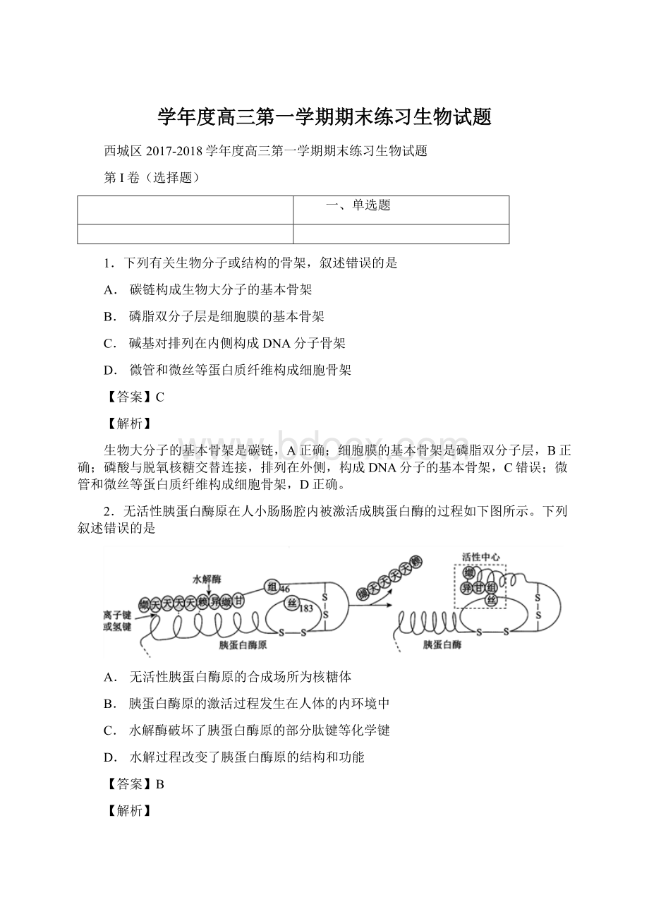 学年度高三第一学期期末练习生物试题.docx_第1页