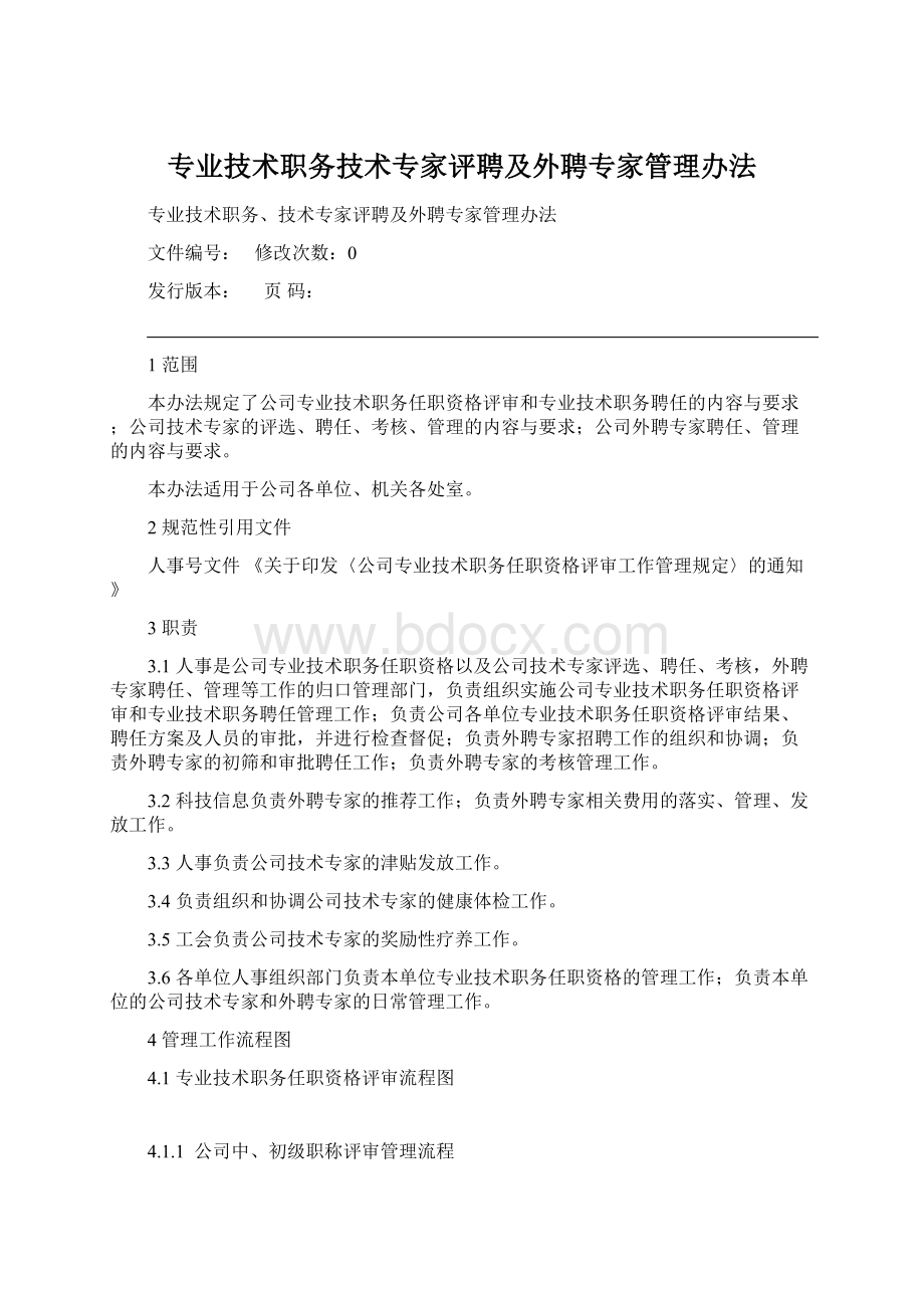 专业技术职务技术专家评聘及外聘专家管理办法Word格式.docx