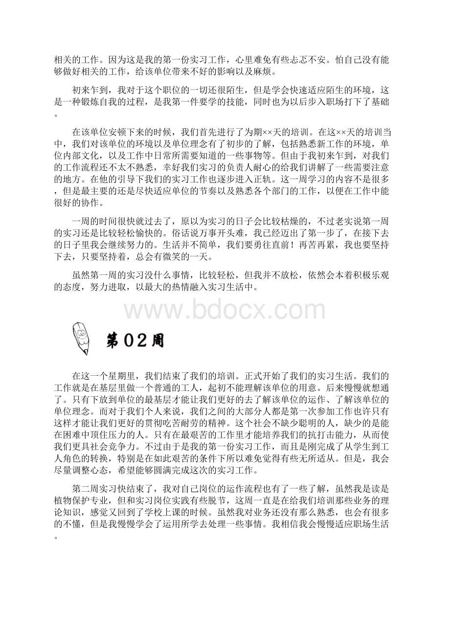 植物保护专业大学毕业实习周记原创范文Word格式文档下载.docx_第2页