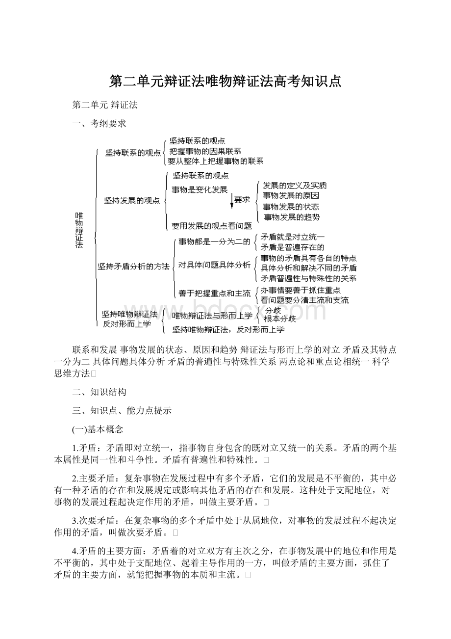 第二单元辩证法唯物辩证法高考知识点Word格式.docx_第1页