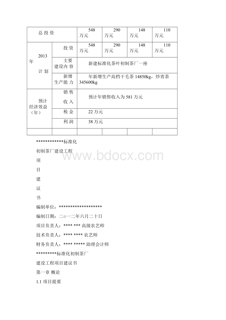 强烈推荐标准化茶叶初制厂改造项目研究建议书Word文档下载推荐.docx_第2页