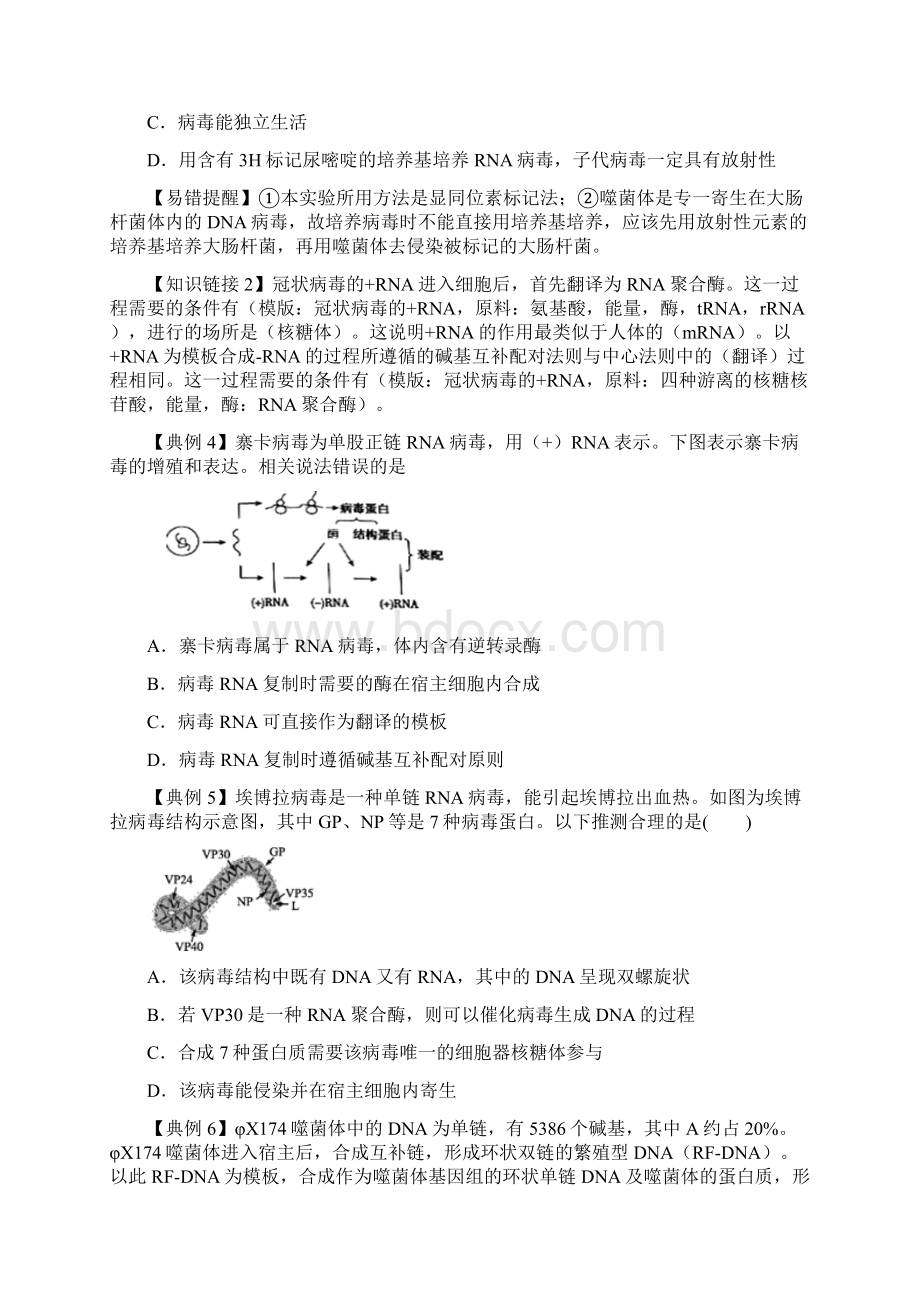 高考生物疫情考点透视突破02 病毒的增殖特点中心法则噬菌体侵染实验原卷版Word格式.docx_第2页