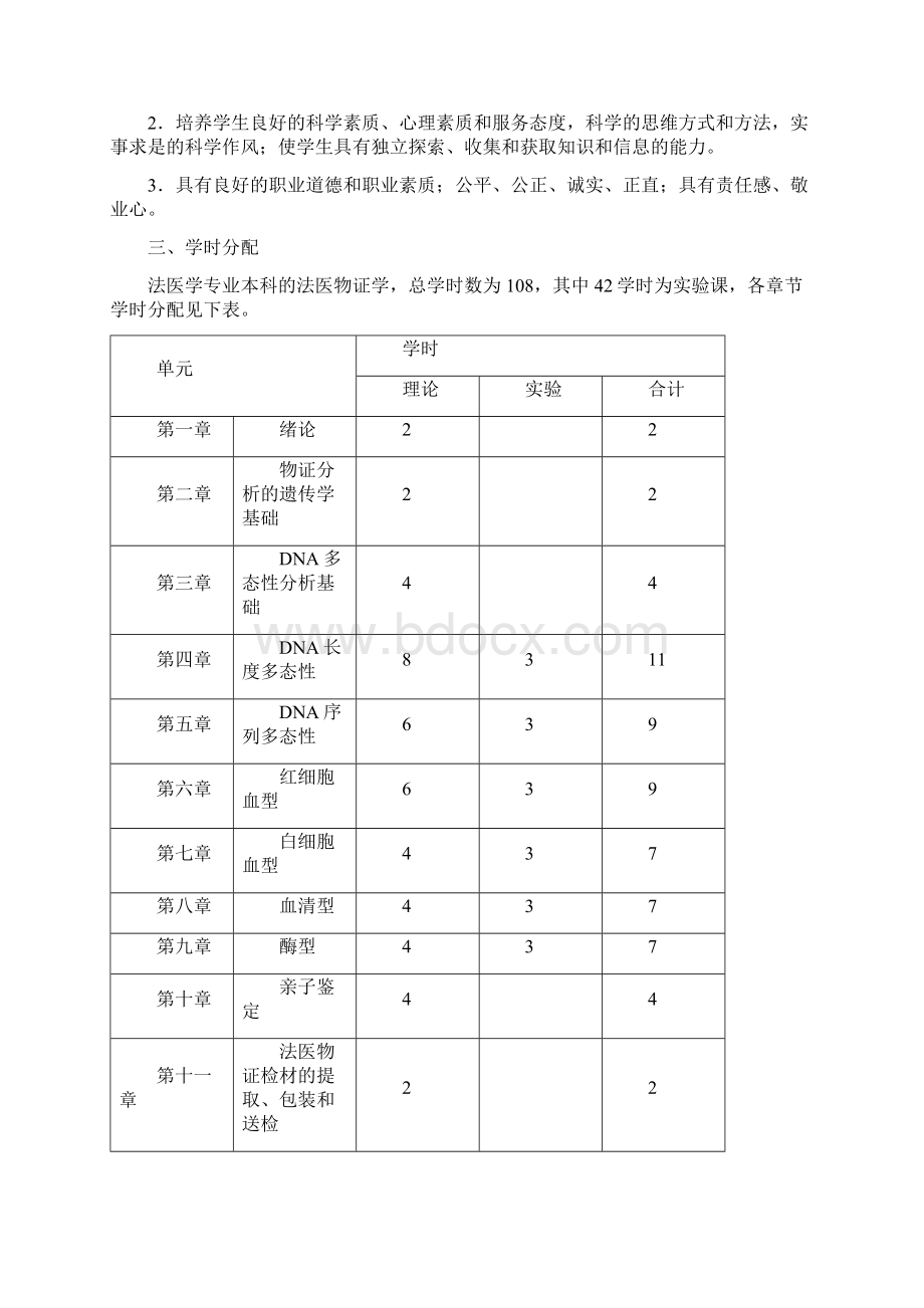 法医物证学教学大纲Word文档下载推荐.docx_第2页