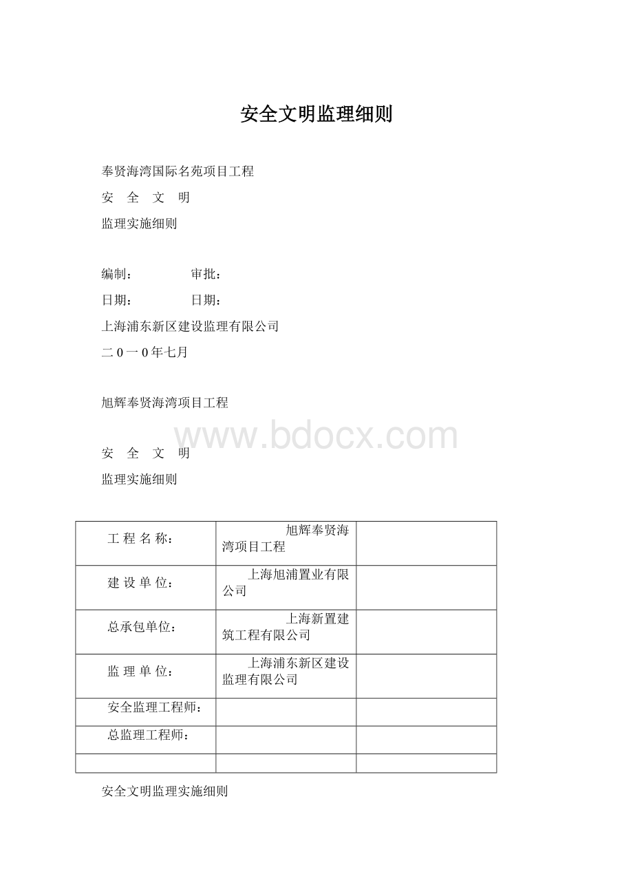 安全文明监理细则.docx