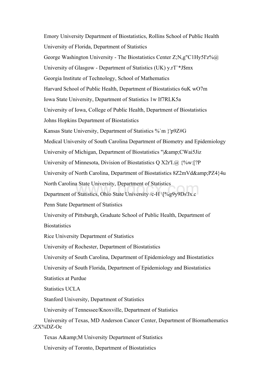 美国都有哪些学校的生物统计学不错 而且好就业Word格式文档下载.docx_第2页