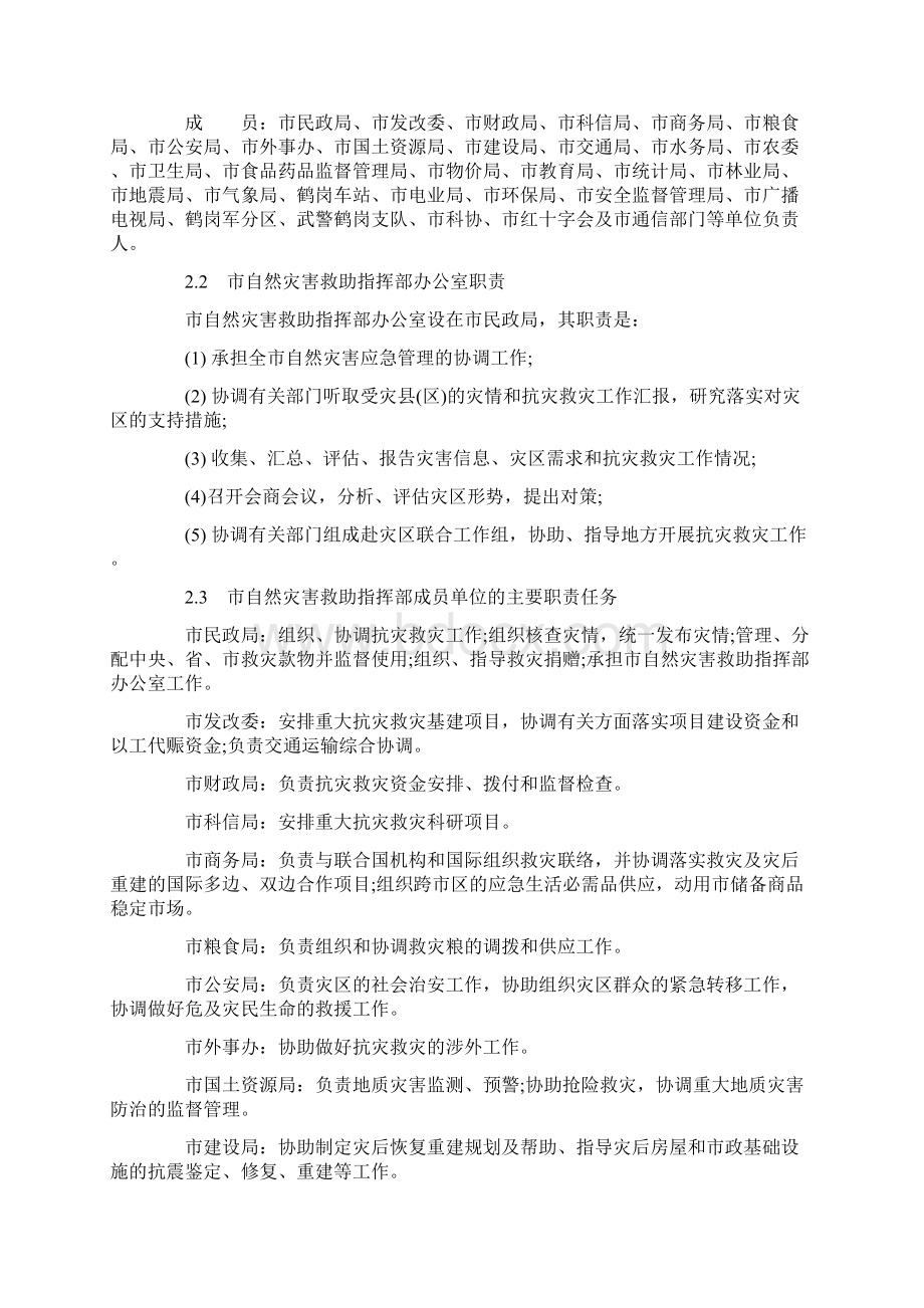 鹤岗市自然灾害救助应急保障预案.docx_第2页