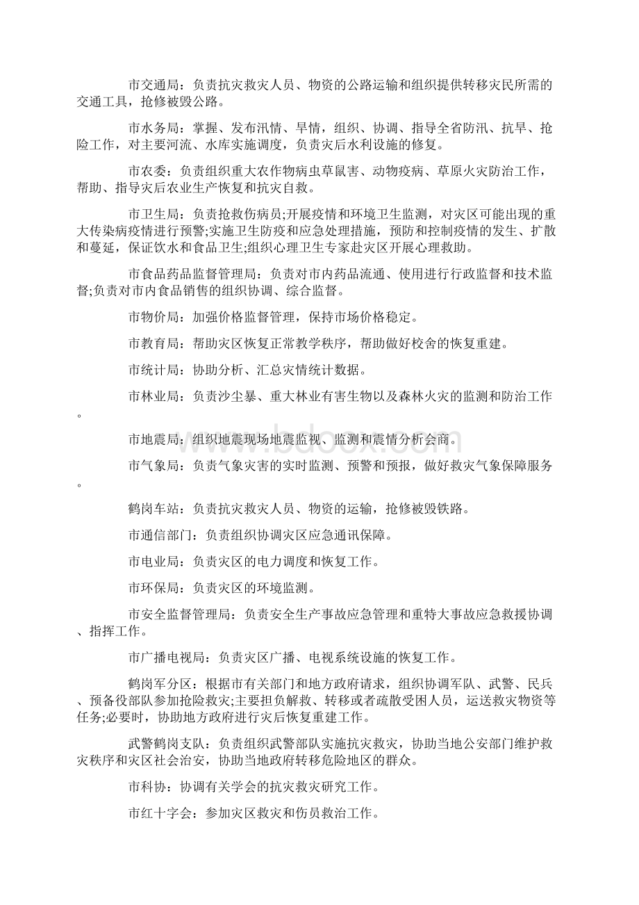 鹤岗市自然灾害救助应急保障预案.docx_第3页