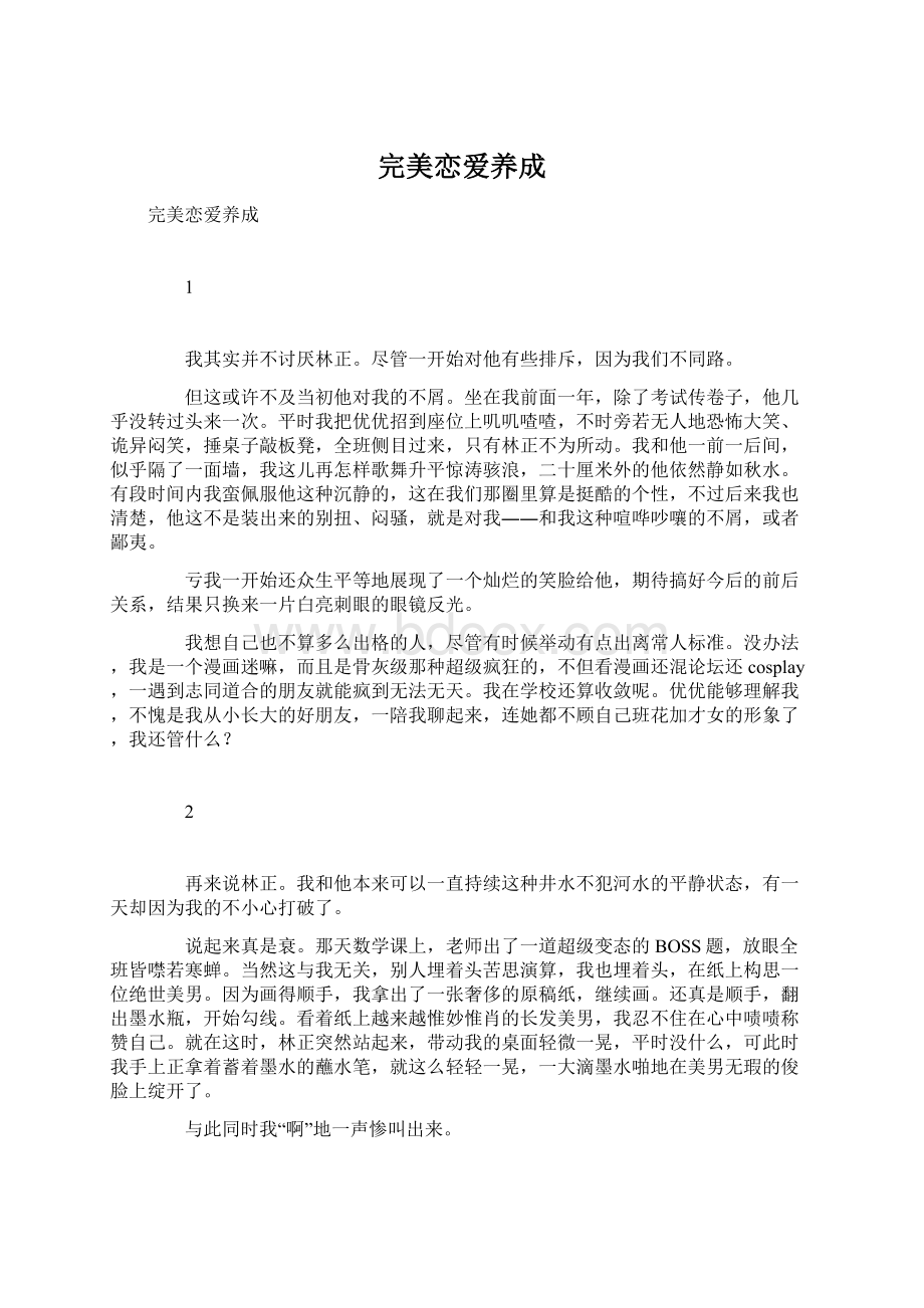 完美恋爱养成文档格式.docx