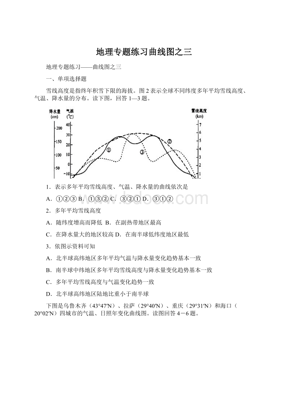 地理专题练习曲线图之三.docx