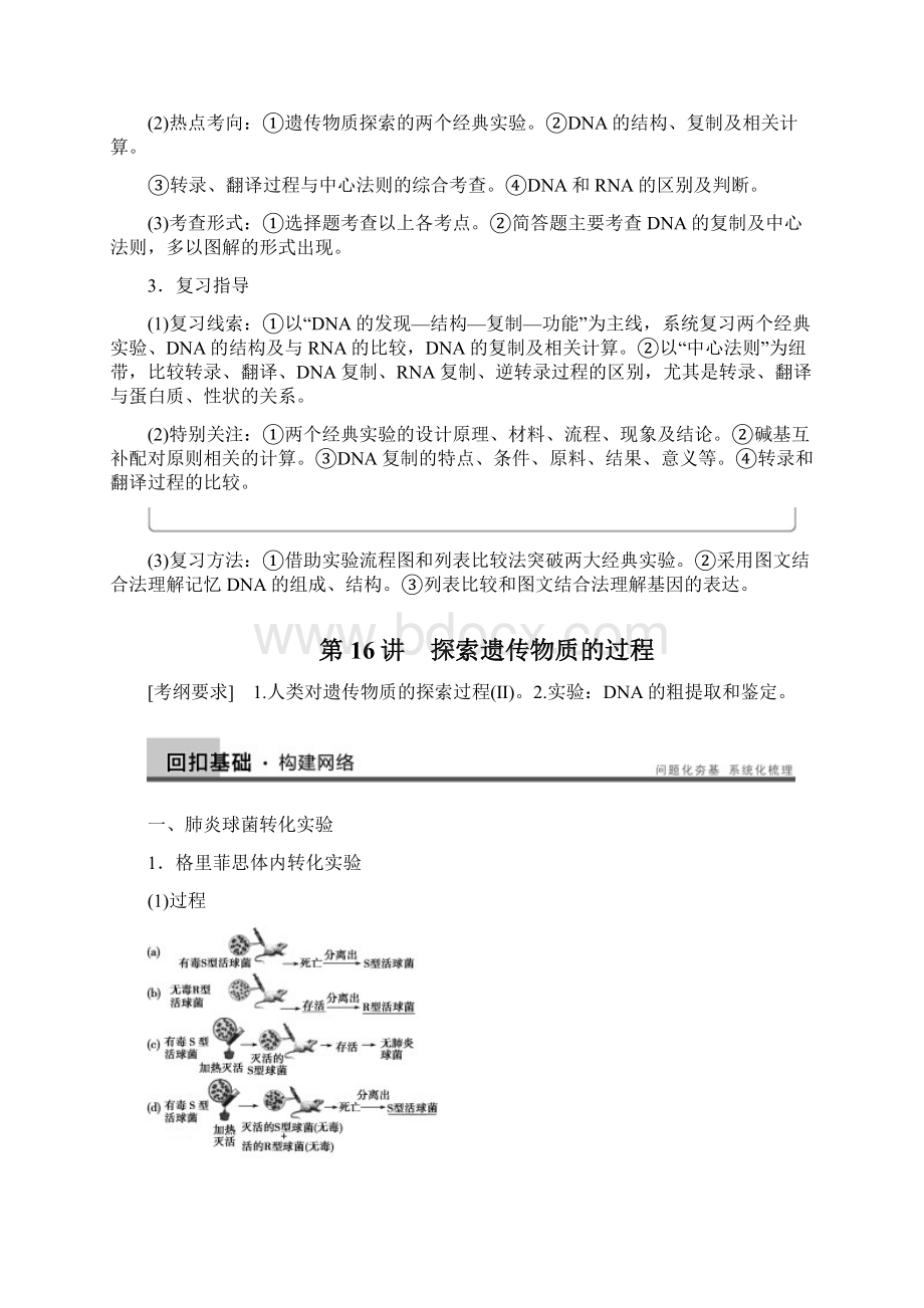 高考生物二轮复习讲义第16讲 探索遗传物质的过程.docx_第2页