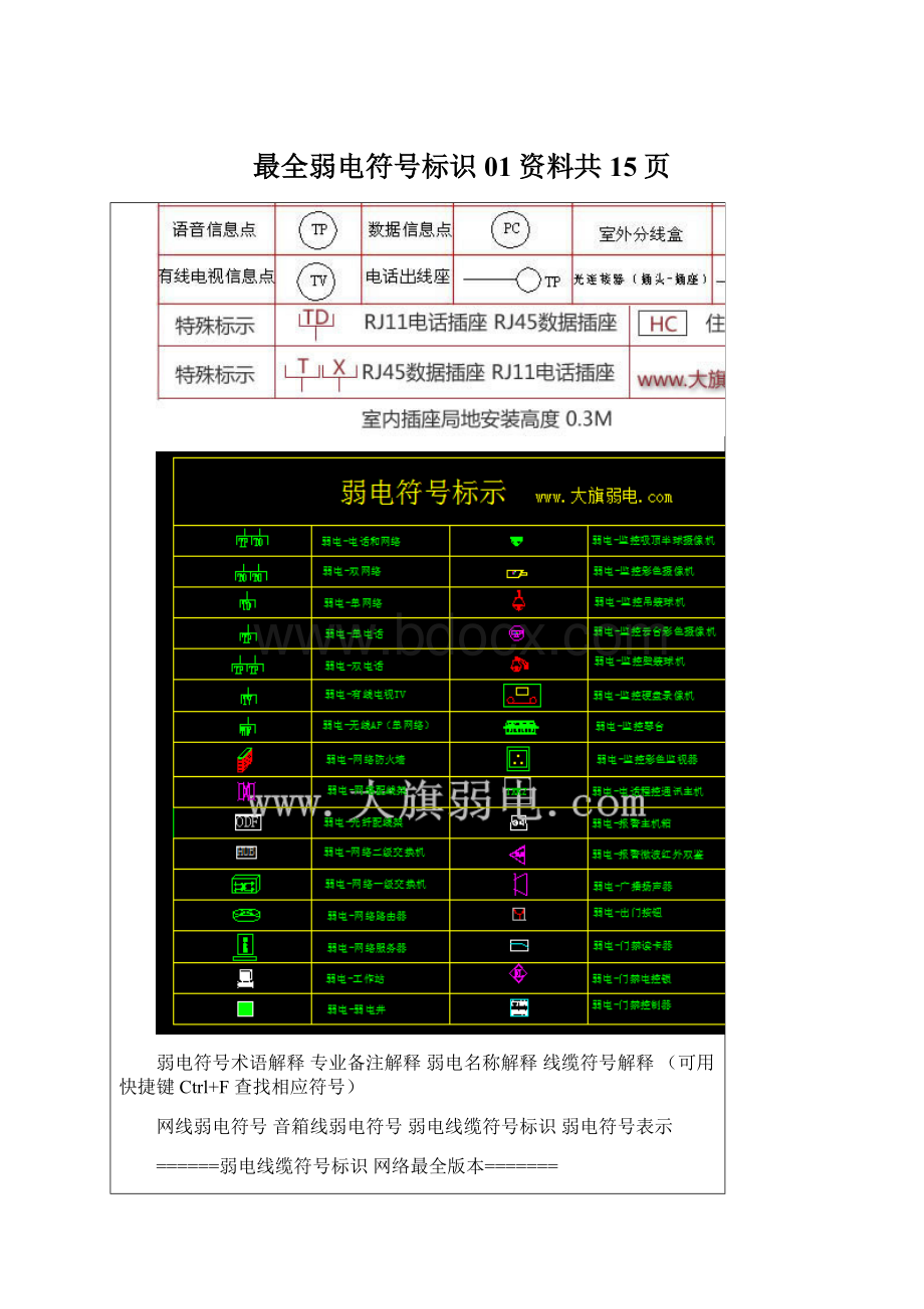 最全弱电符号标识01资料共15页.docx_第1页