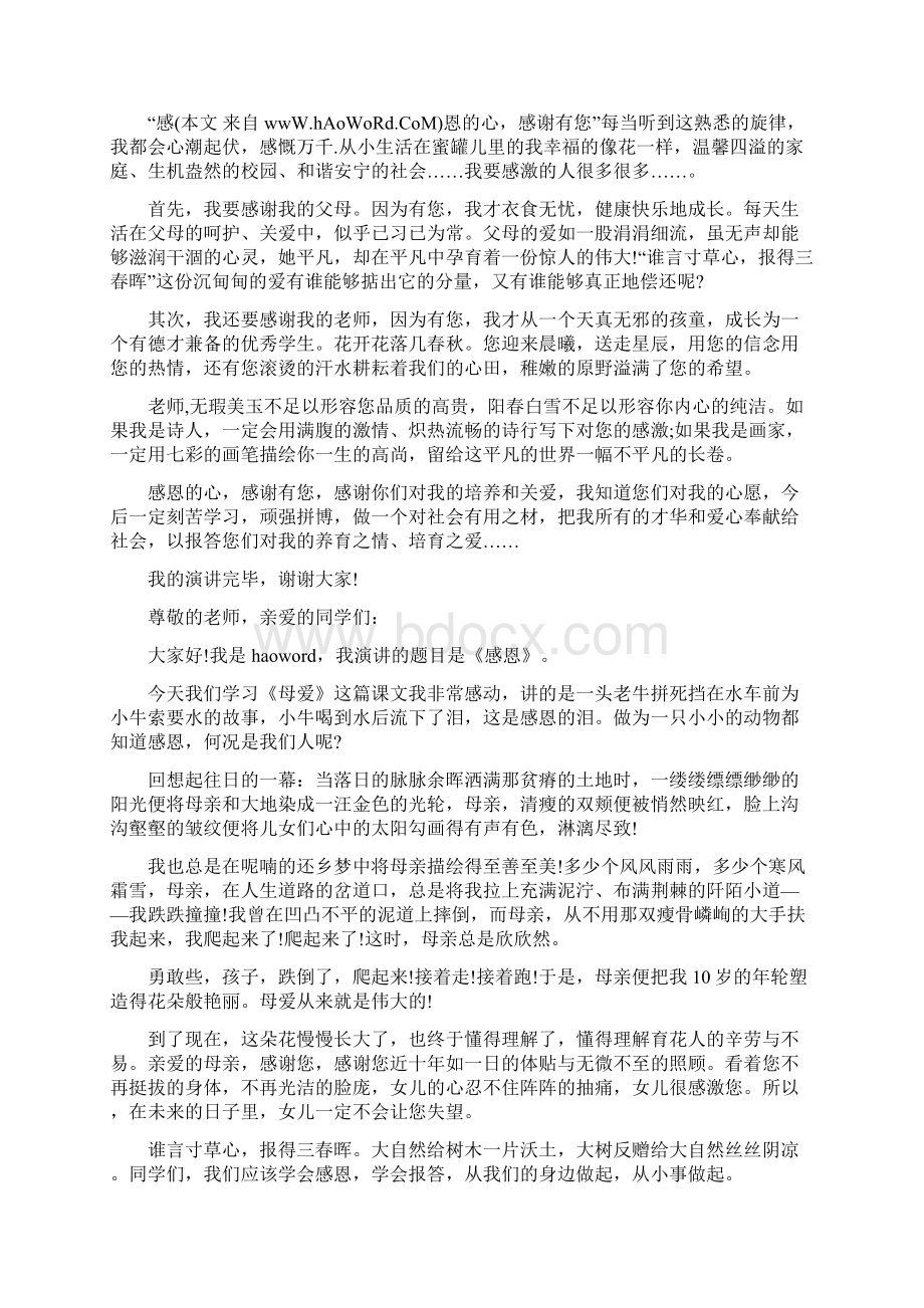 职场学会感恩演讲稿精选多篇Word下载.docx_第2页