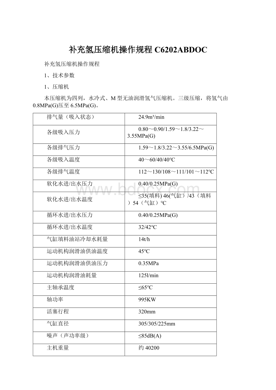 补充氢压缩机操作规程C6202ABDOCWord下载.docx_第1页