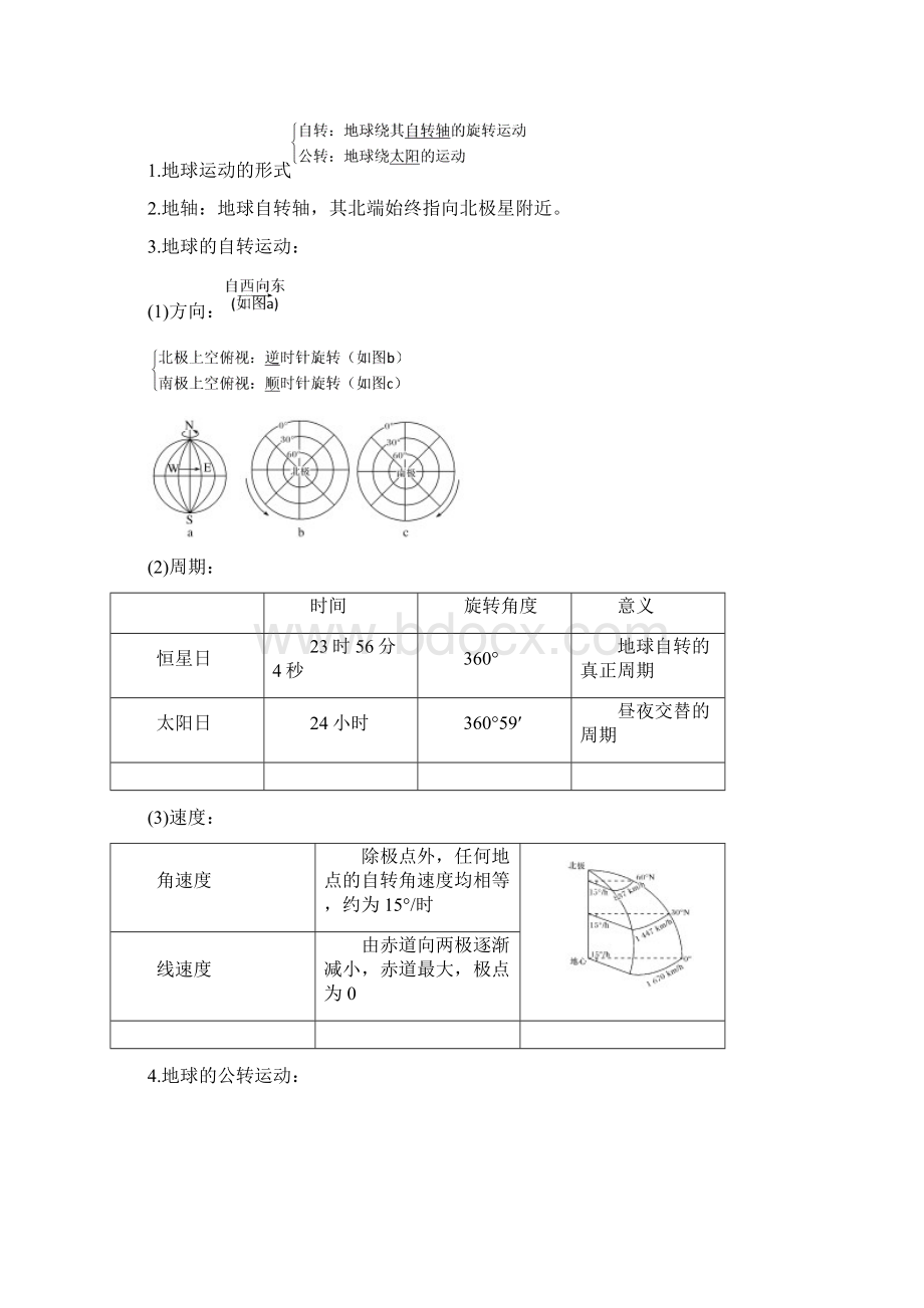 四省市版高中地理第一章行星地球第三节地球的运动第1课时地球运动的特点学案新人教版必修3Word格式文档下载.docx_第2页