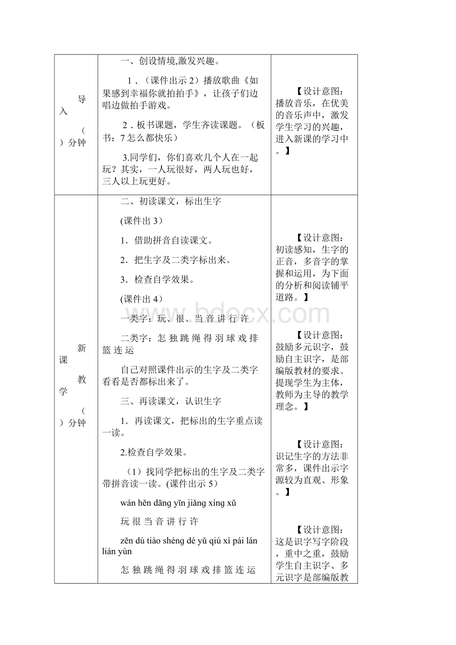 7 怎么都快乐 教案+课后作业部编人教版一年级语文下.docx_第2页