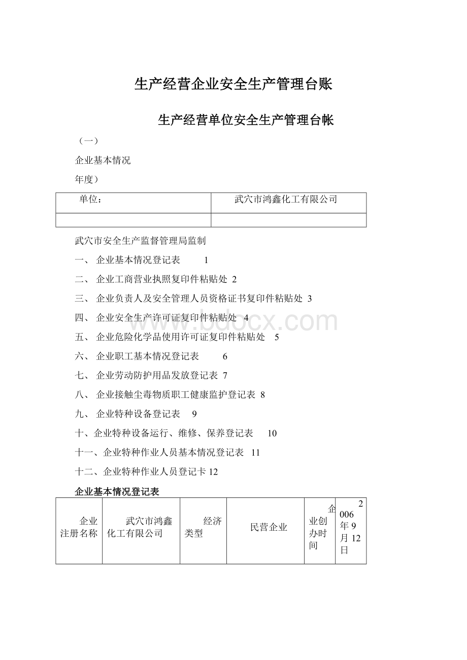 生产经营企业安全生产管理台账.docx_第1页