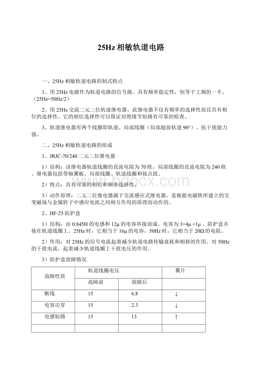 25Hz相敏轨道电路.docx