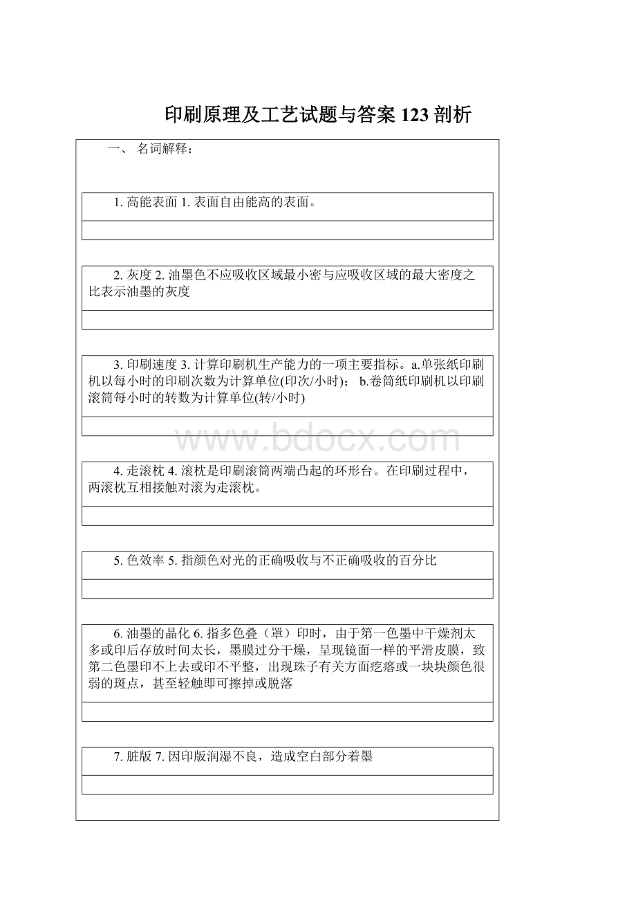 印刷原理及工艺试题与答案123剖析.docx