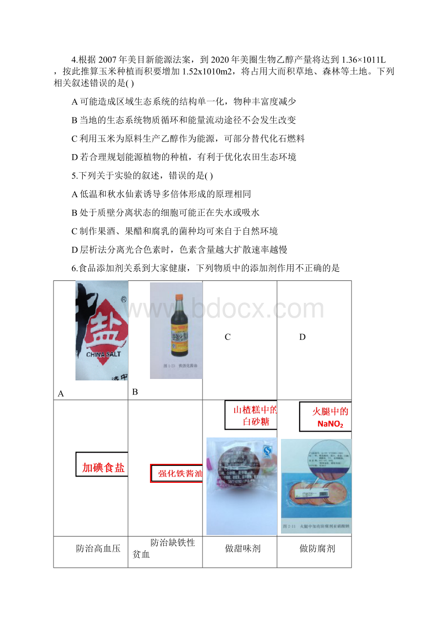 届北京市朝阳区高三第二次综合练习理科综合试题及Word文件下载.docx_第2页