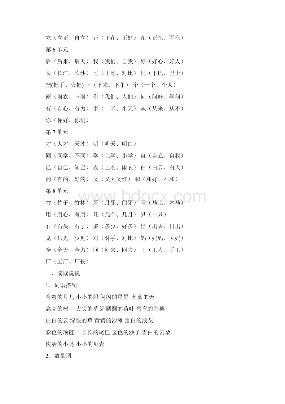 广州市人教部编版秋语文一年级上册部编版一年级语文上册期末复习训练题Word下载.docx_第2页