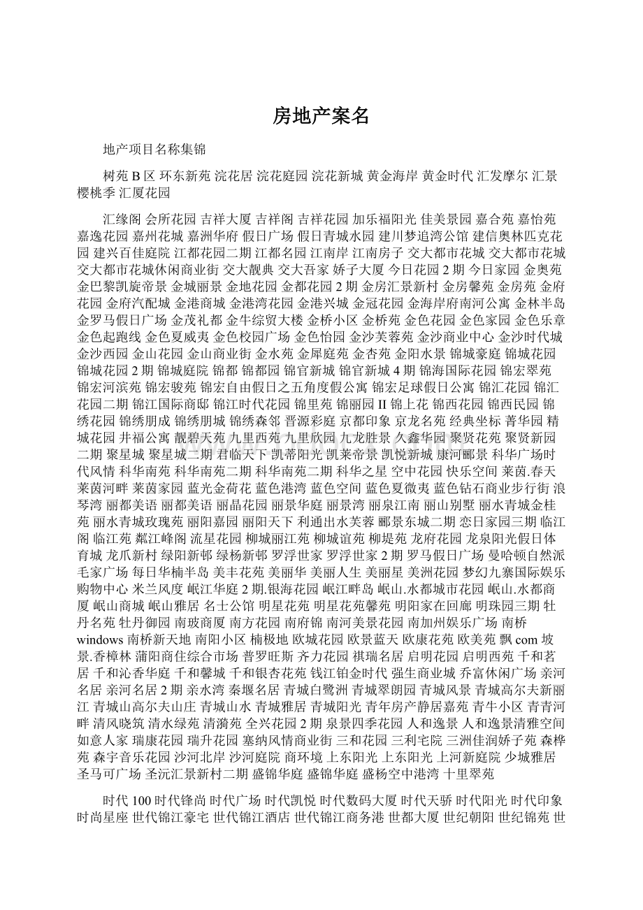 房地产案名Word下载.docx