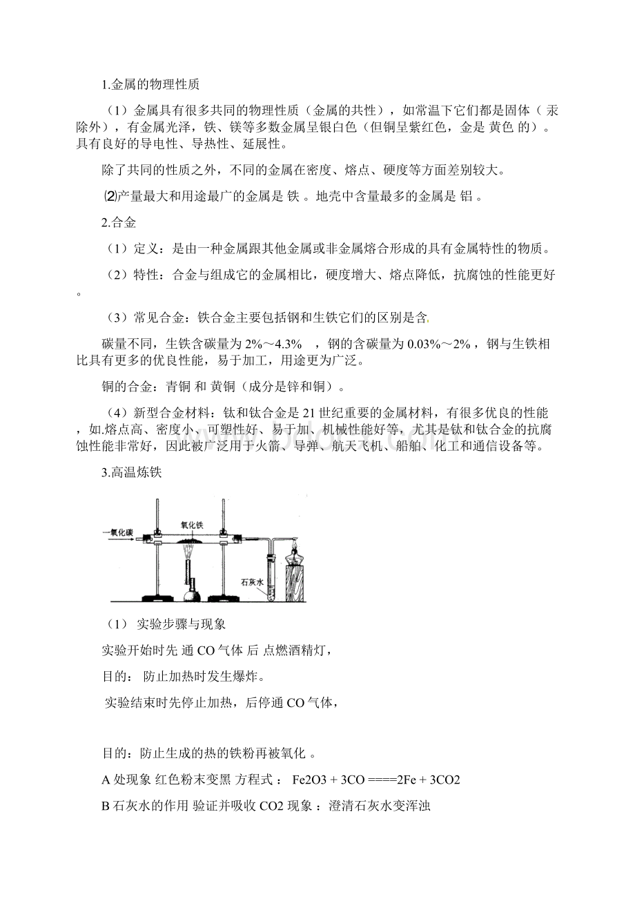 春鲁教版九年级化学下册《第九单元 金属》 单元总结解析版Word文档格式.docx_第2页