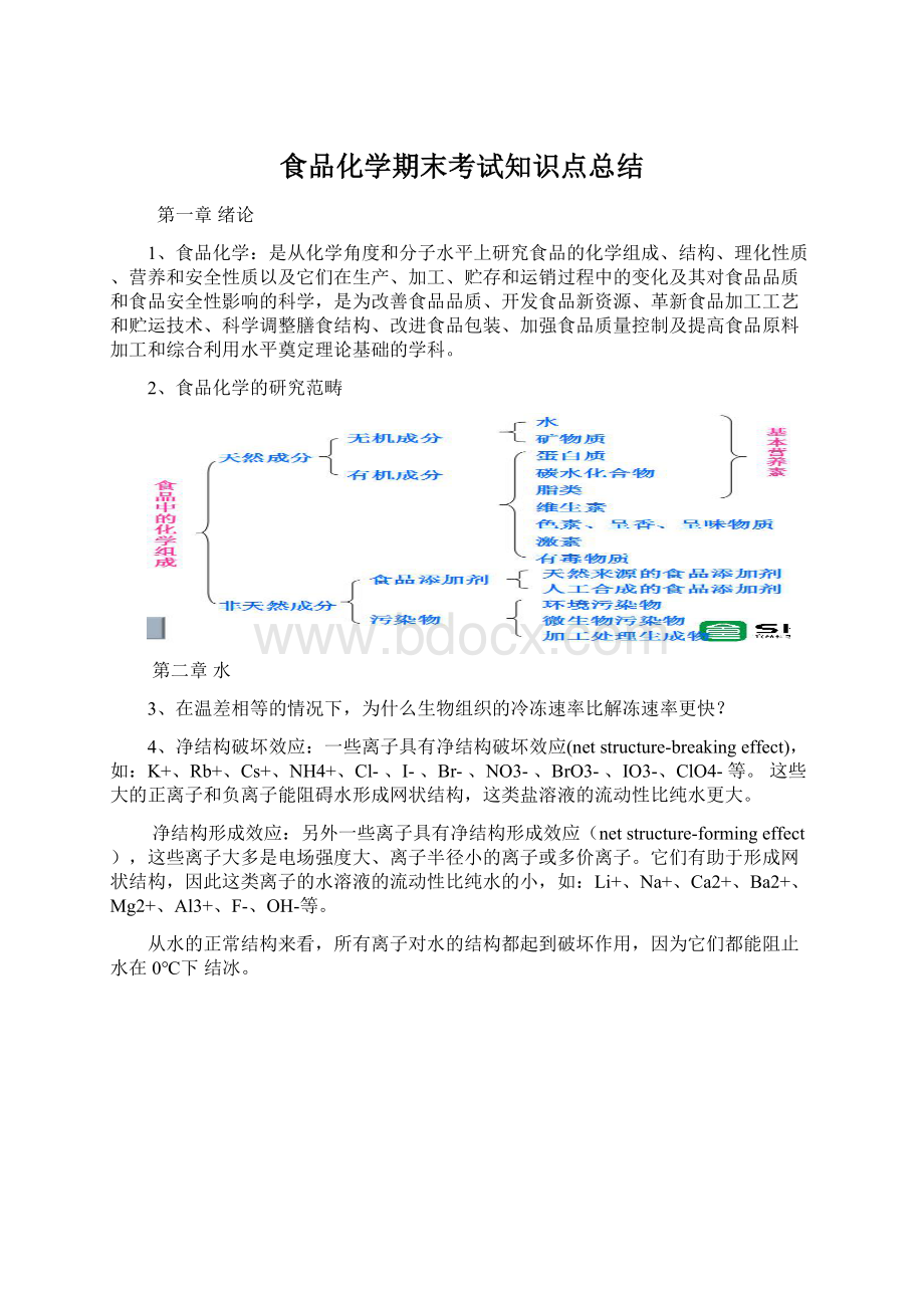 食品化学期末考试知识点总结.docx_第1页