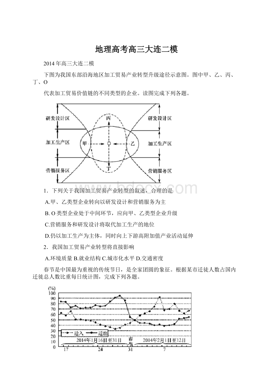 地理高考高三大连二模.docx