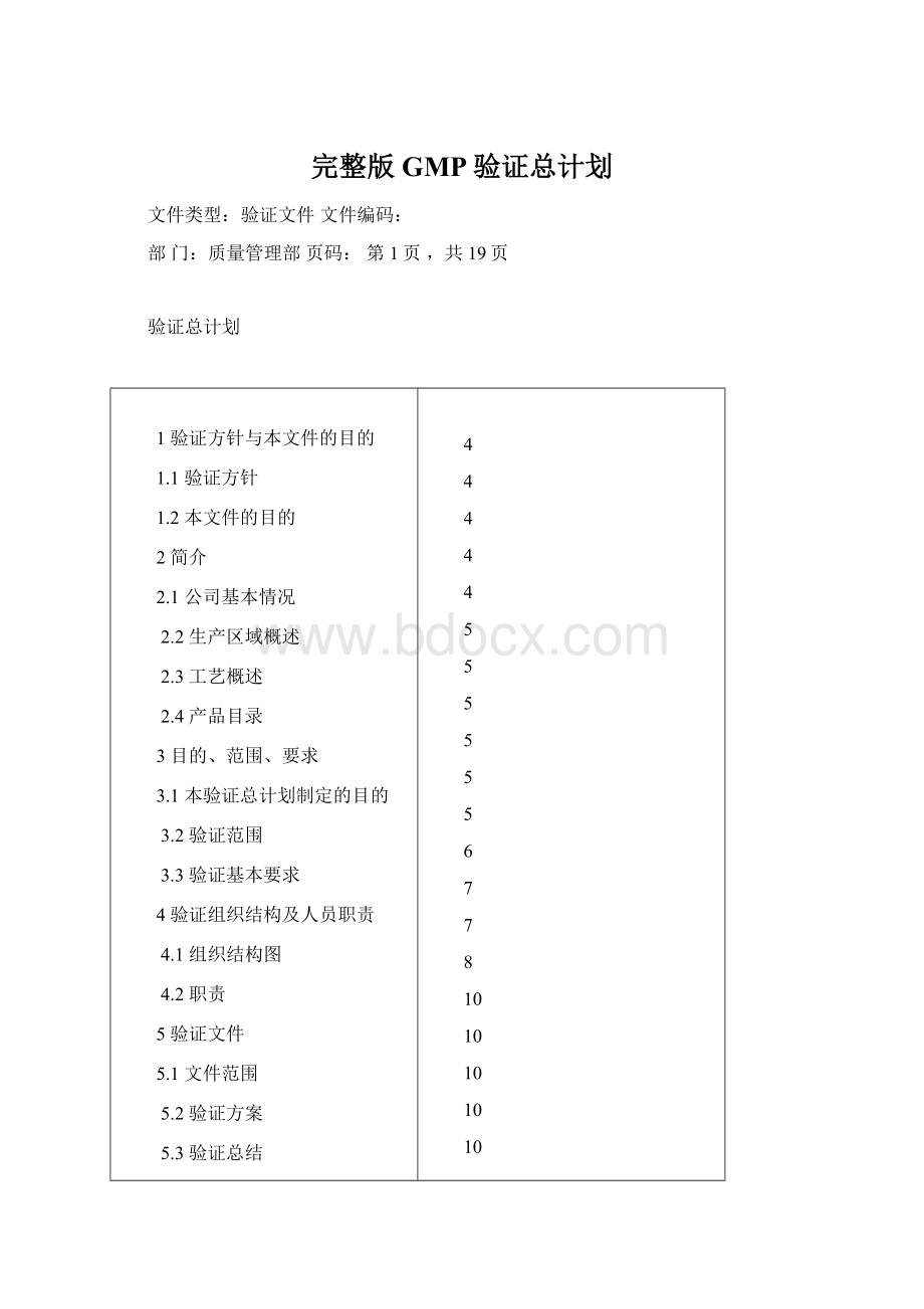 完整版GMP验证总计划.docx