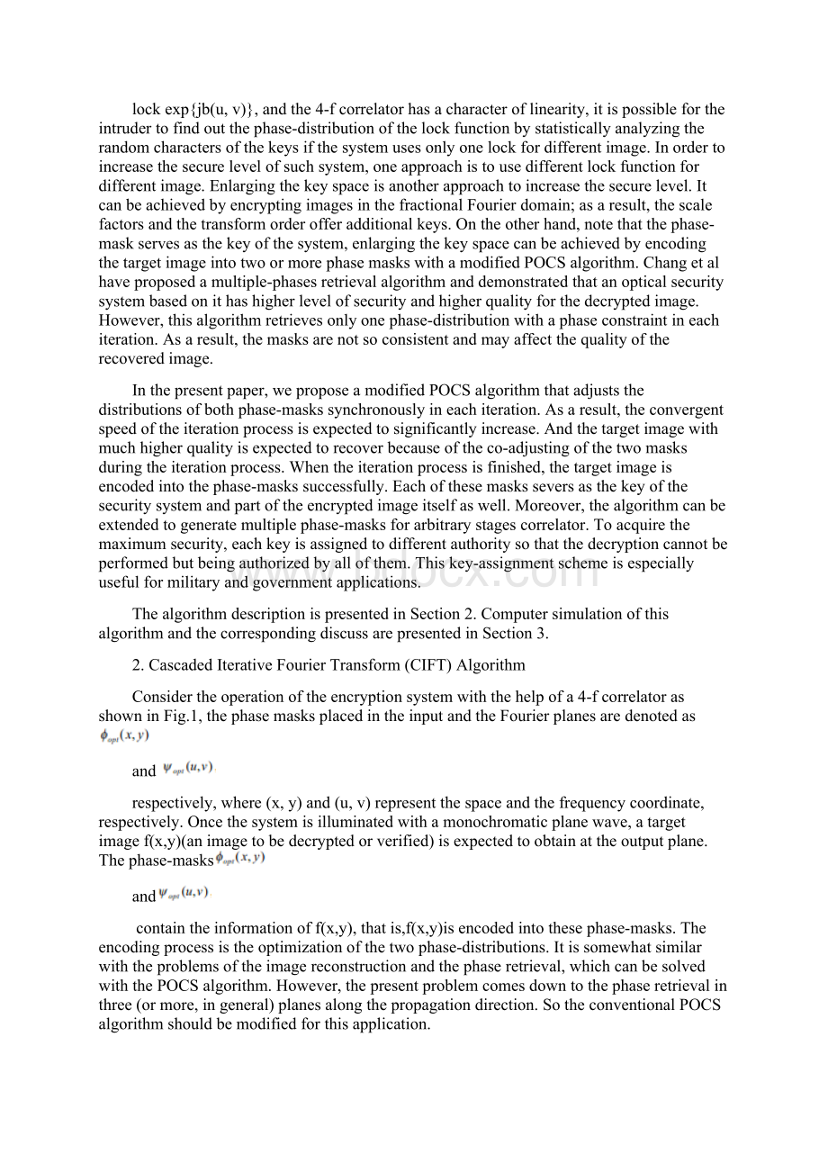 英文文献及翻译级联迭代傅里叶变换算法在光学安全中的应用.docx_第2页