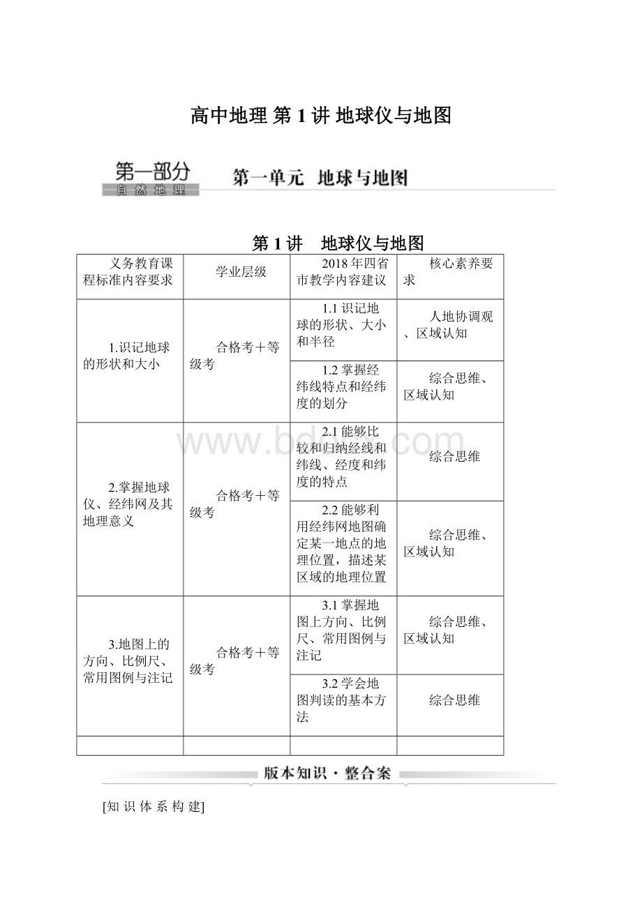 高中地理 第1讲 地球仪与地图.docx_第1页