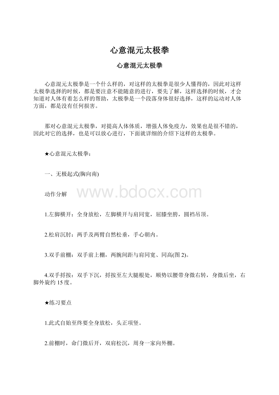 心意混元太极拳Word格式文档下载.docx_第1页