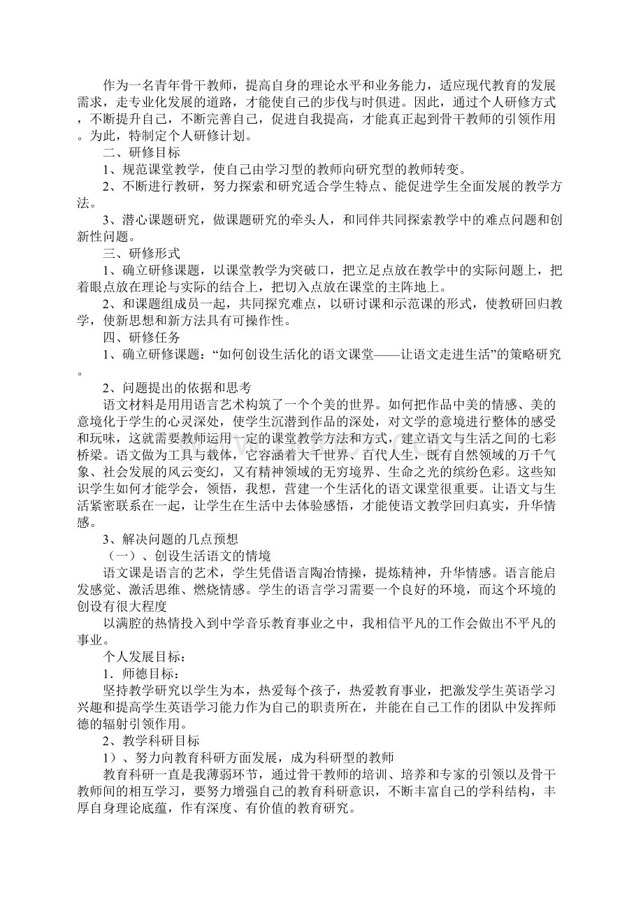 骨干教师个人研修计划.docx_第3页