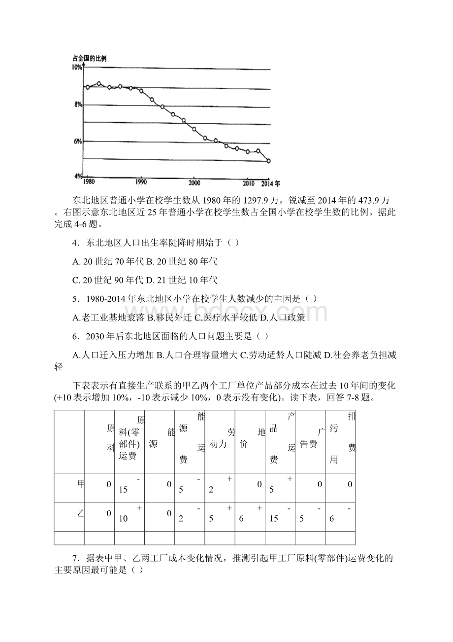 重庆市秀山县届高三文综月考试题 精.docx_第2页