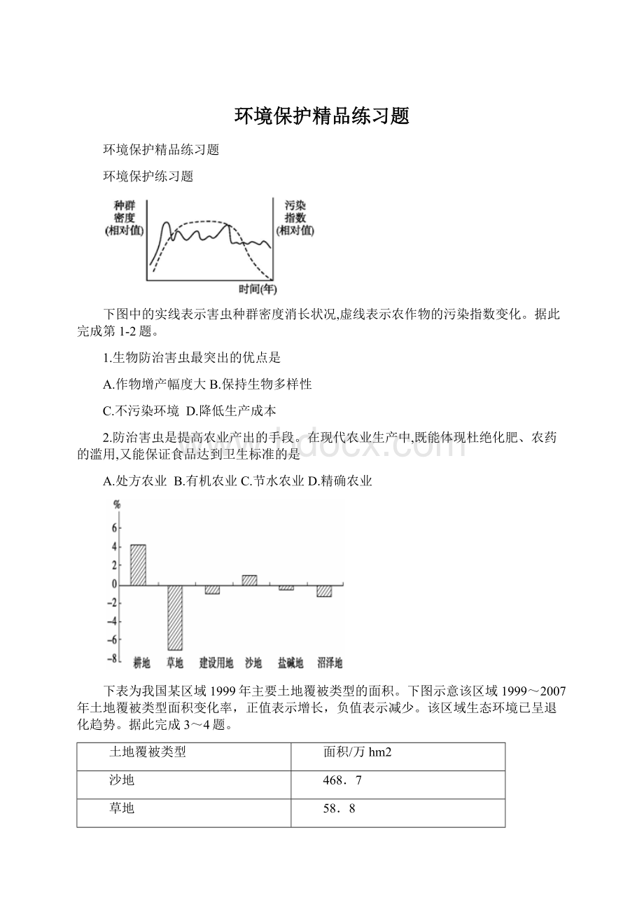 环境保护精品练习题Word下载.docx_第1页