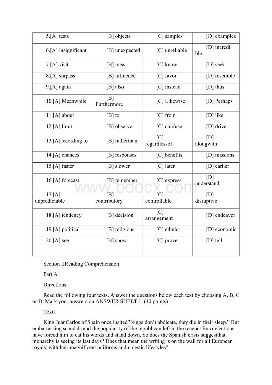 全国硕士研究生入学考试英语一试题Word文件下载.docx_第2页