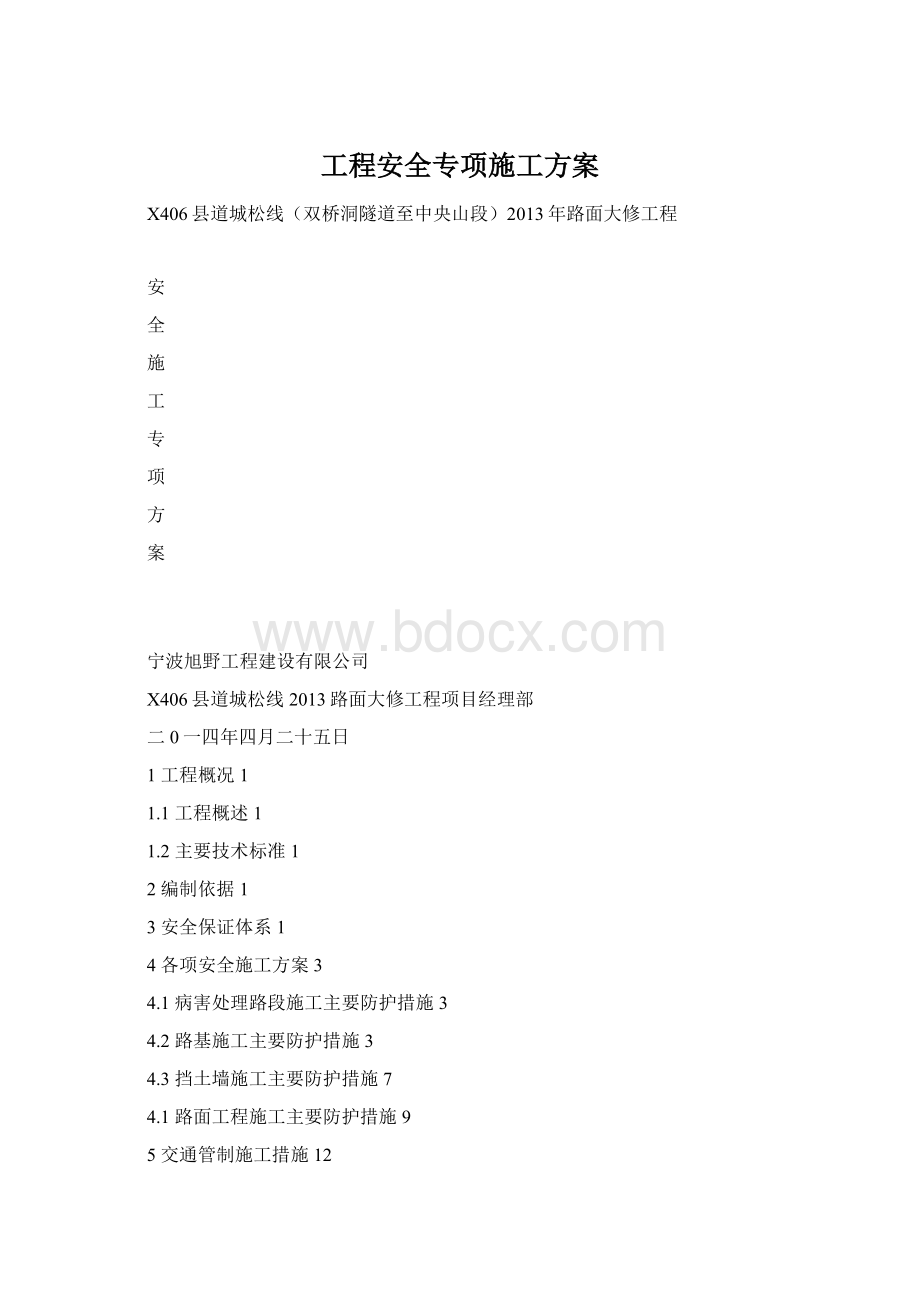 工程安全专项施工方案Word格式.docx