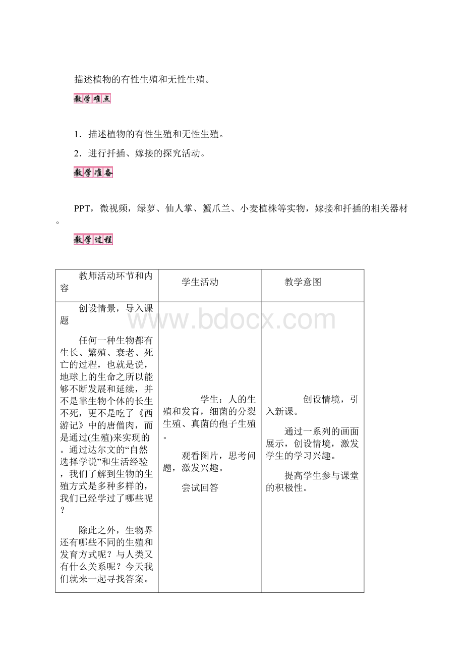 人民教育出版社 八年级生物下册教案设计春.docx_第2页