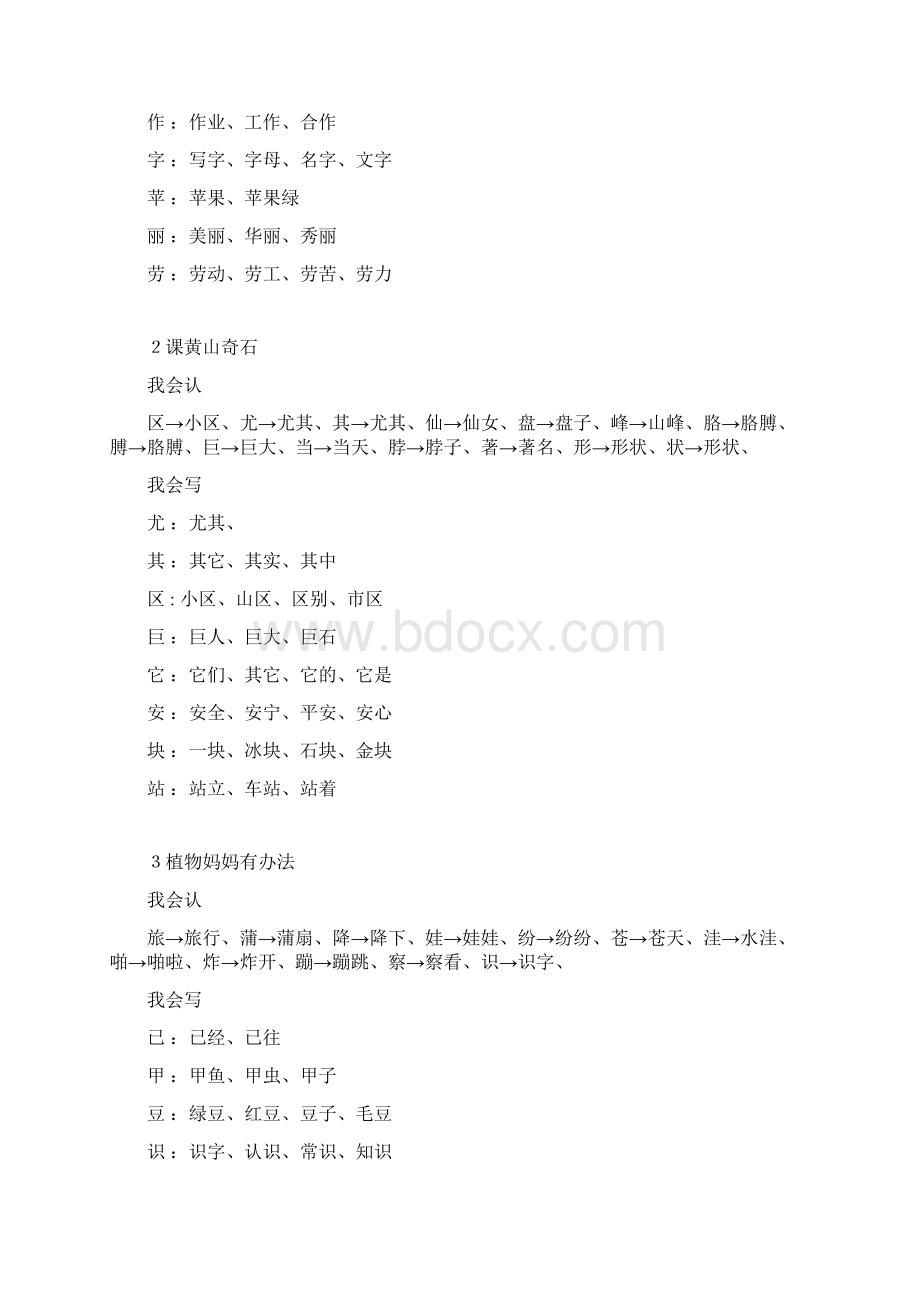 部编版二年级语文上册 《写字表》《识字表》生字注音及组词800个字文档格式.docx_第2页