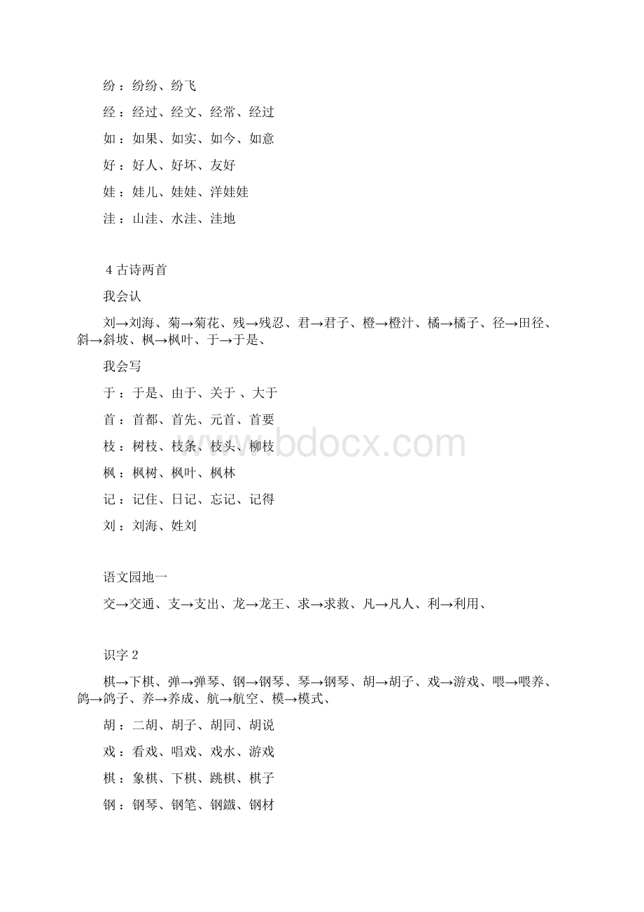 部编版二年级语文上册 《写字表》《识字表》生字注音及组词800个字文档格式.docx_第3页