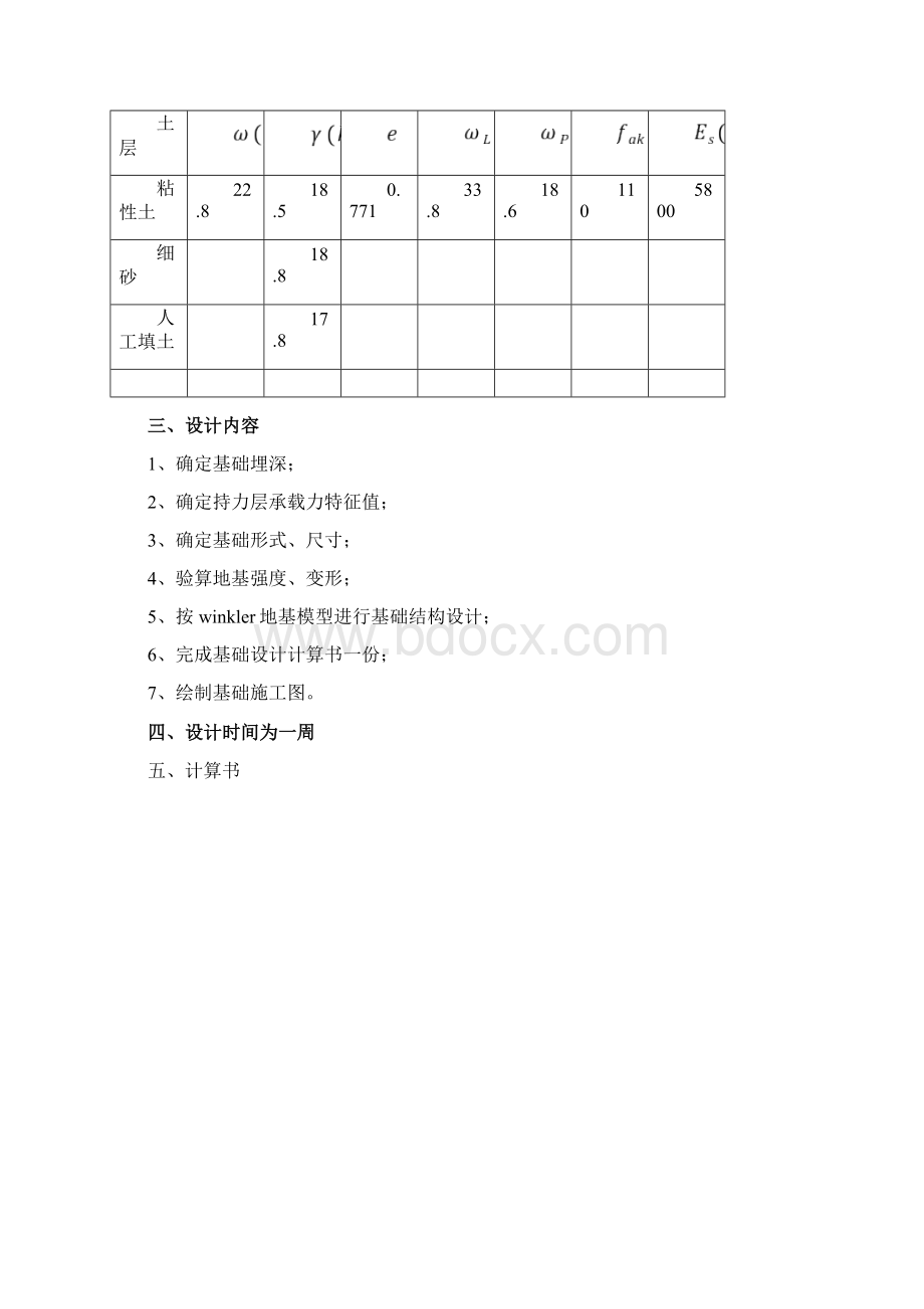 浅基础十字交叉梁课程设计报告书Word文件下载.docx_第2页