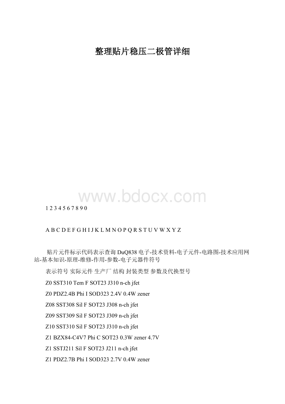 整理贴片稳压二极管详细Word文档格式.docx_第1页