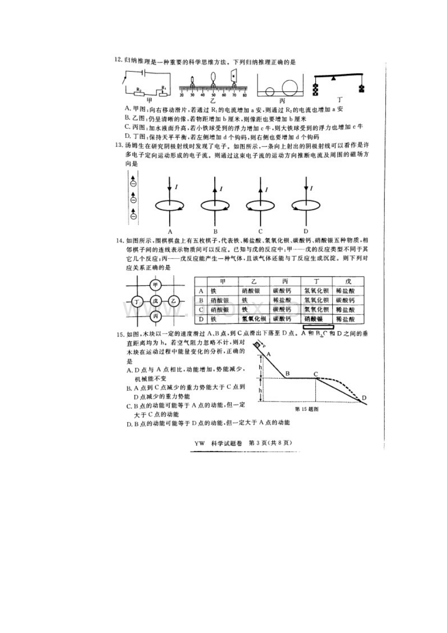 浙江省义乌市中考科学真题试题扫描版含答案.docx_第3页